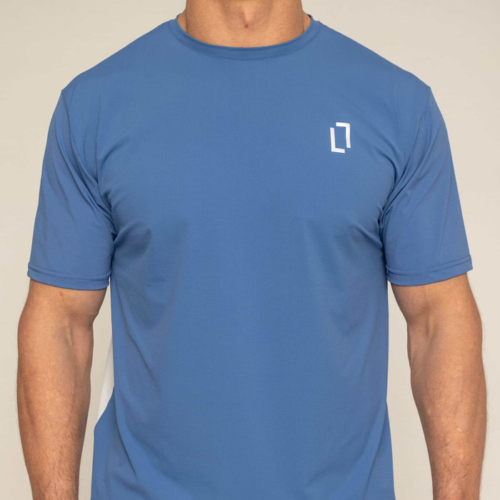 Bulletto Tri Panel T-Shirt - Blue/White