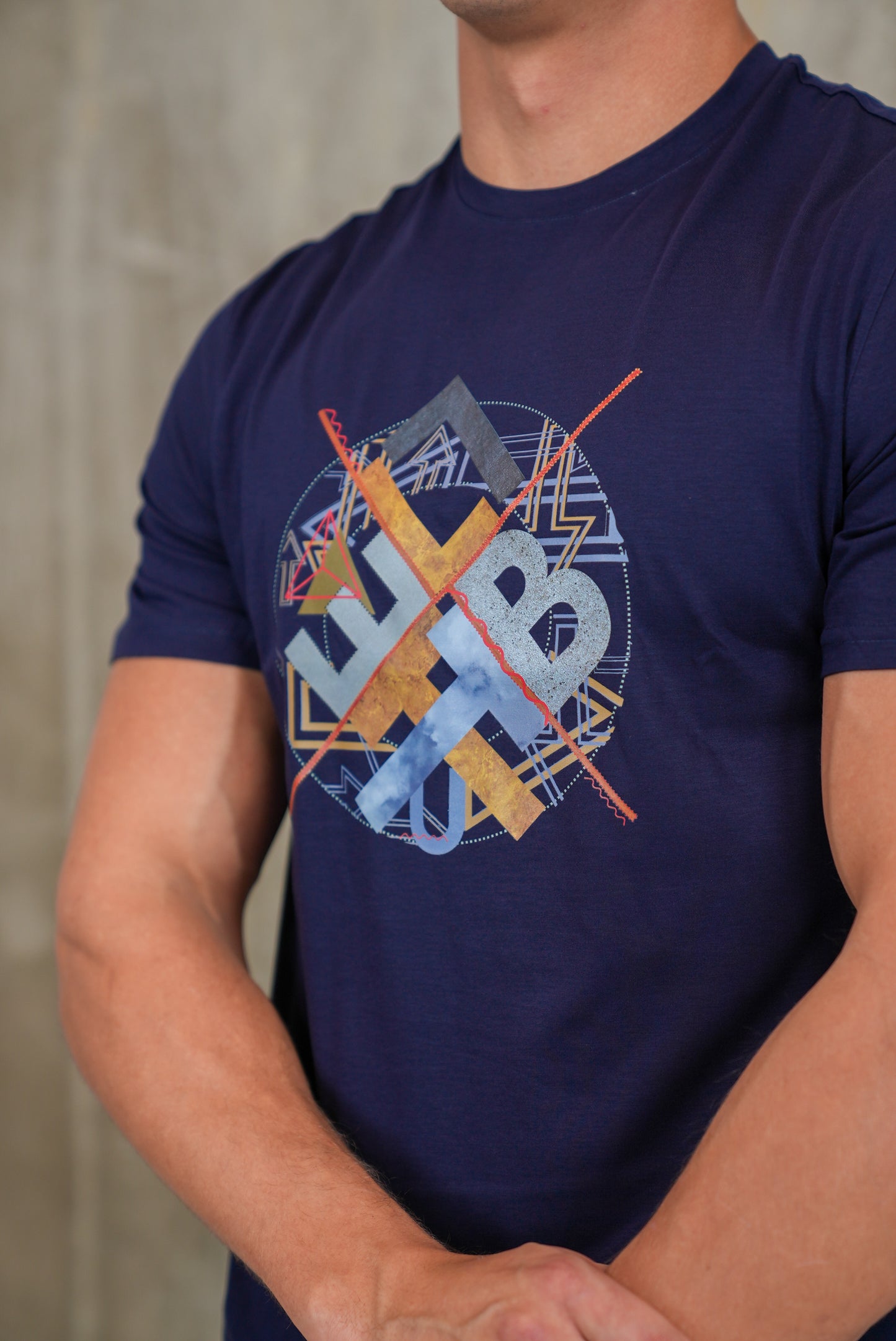 Bulletto Geometric T Shirt Navy
