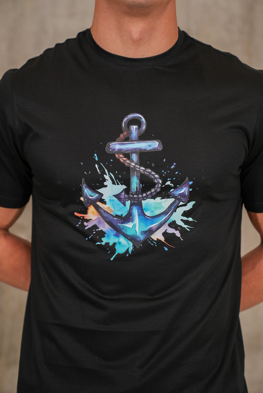 Bulletto Anchor T Shirt Black