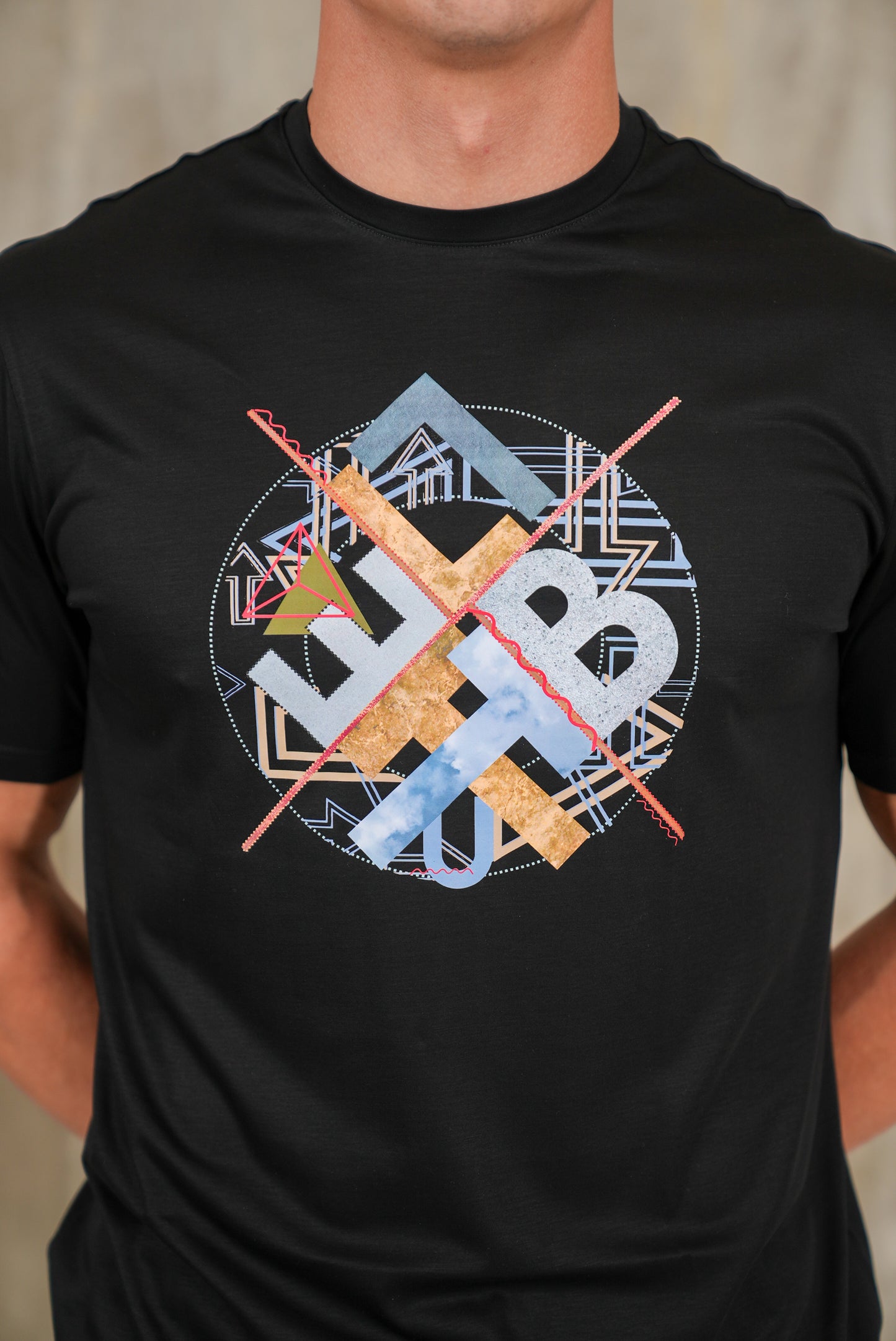 Bulletto Geometric T Shirt Black