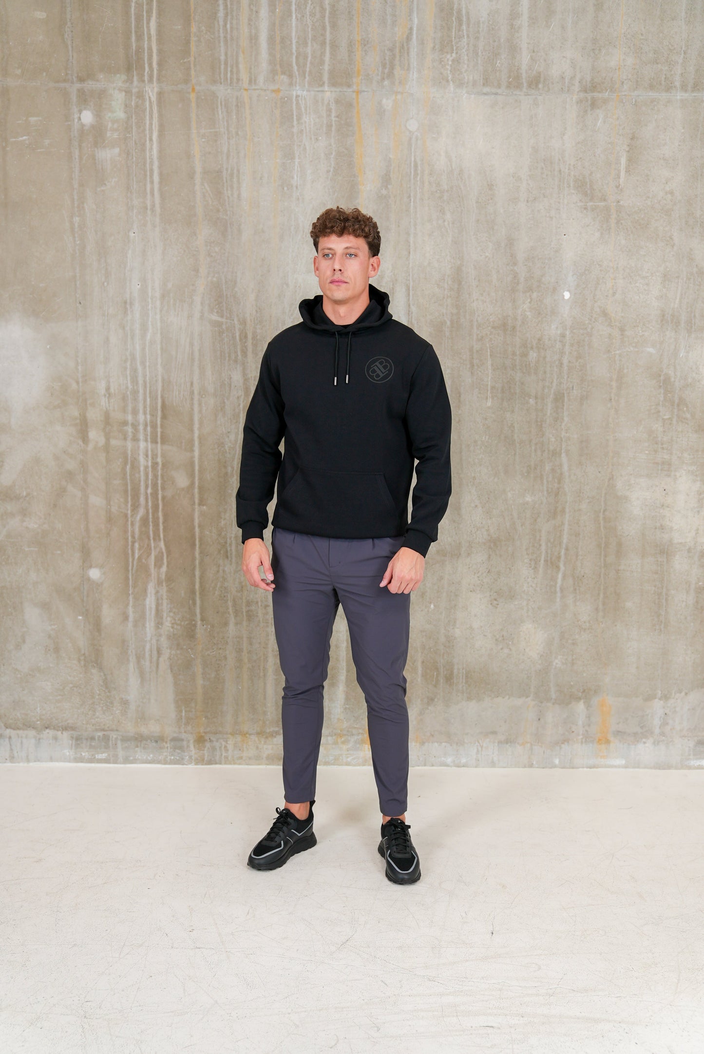 Bulletto Cerchio Embroidered Hoodie Black & Black