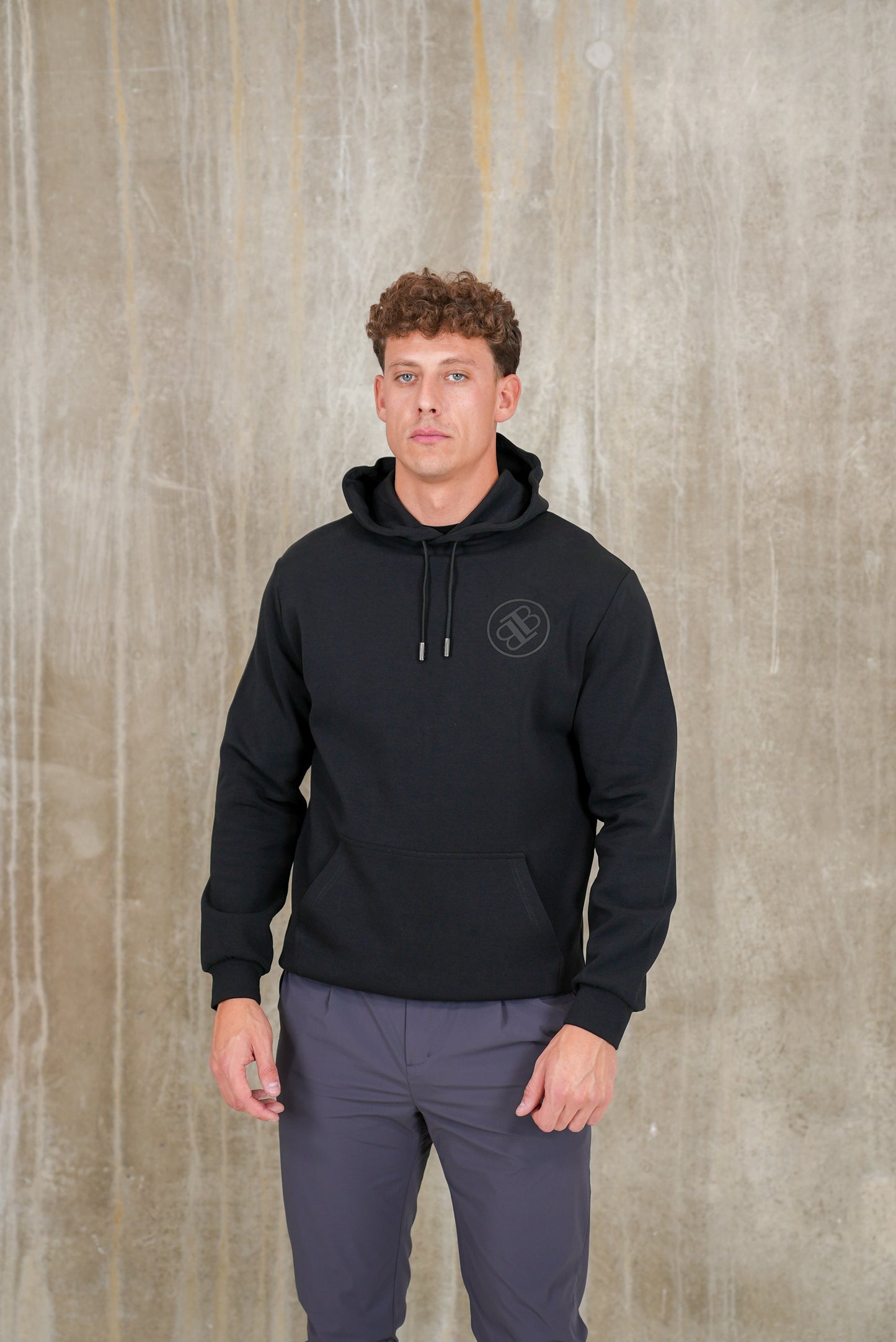 Bulletto Cerchio Embroidered Hoodie Black & Black