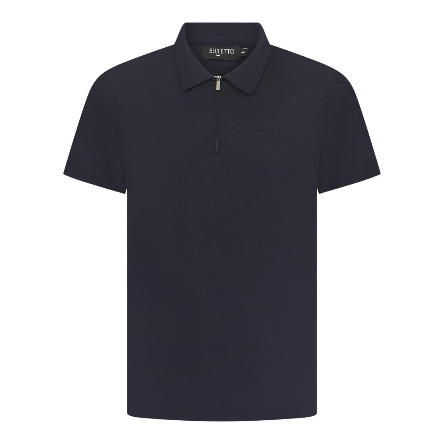 Bulletto Mercerised Zipped Polo Shirt - Navy