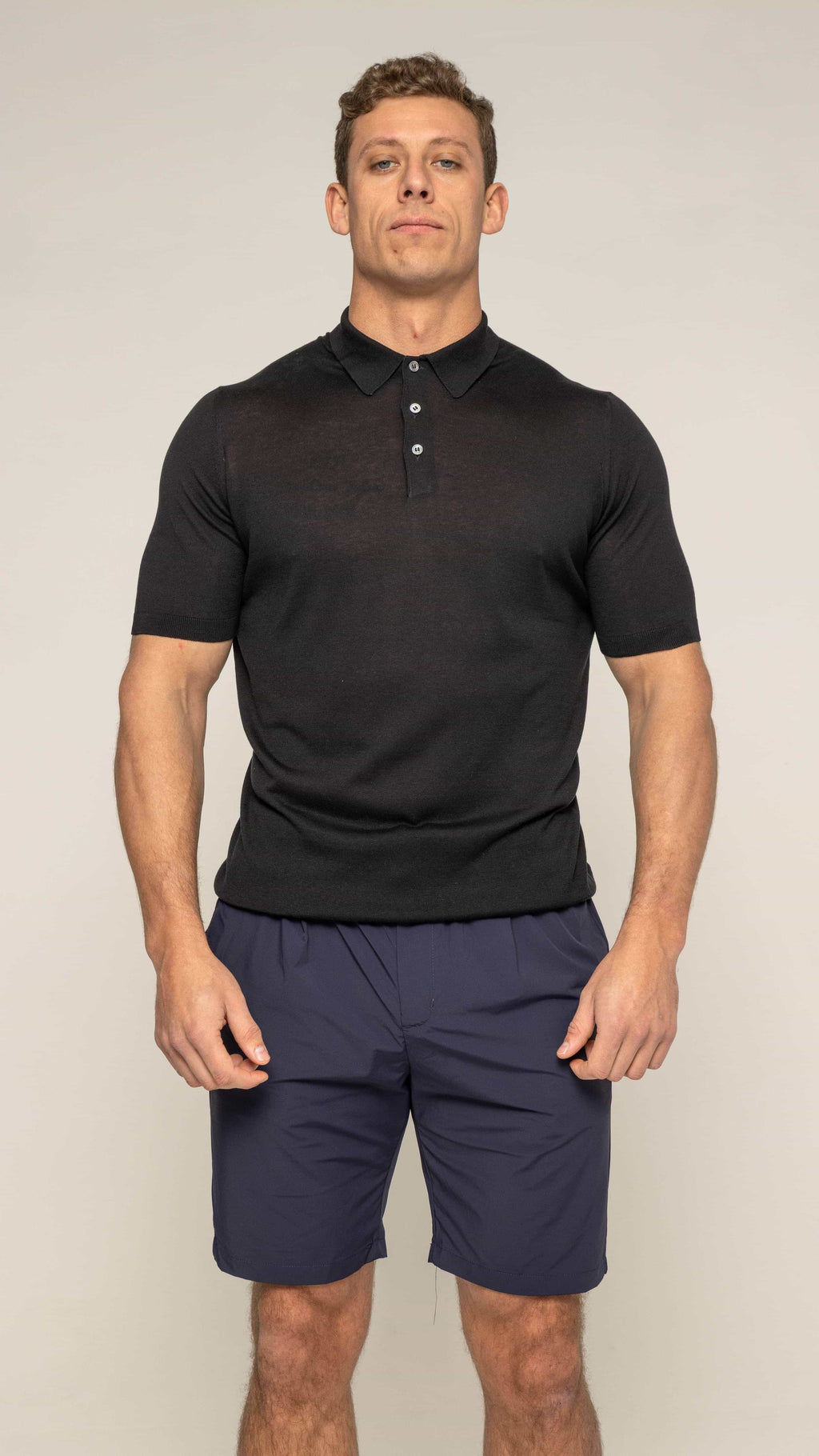 Bulletto Knitted Polo Shirt - Black