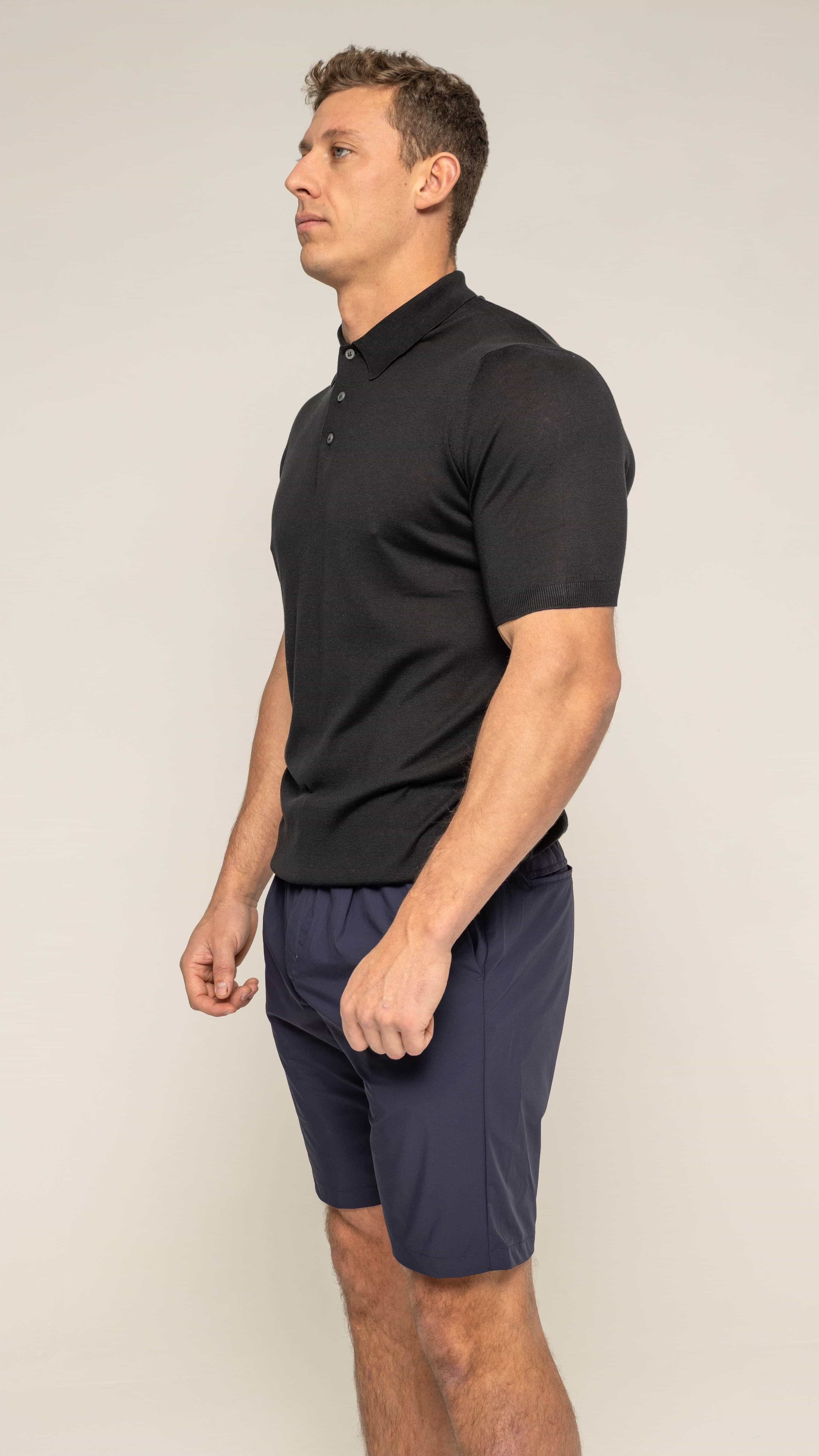 Bulletto Knitted Polo Shirt - Black