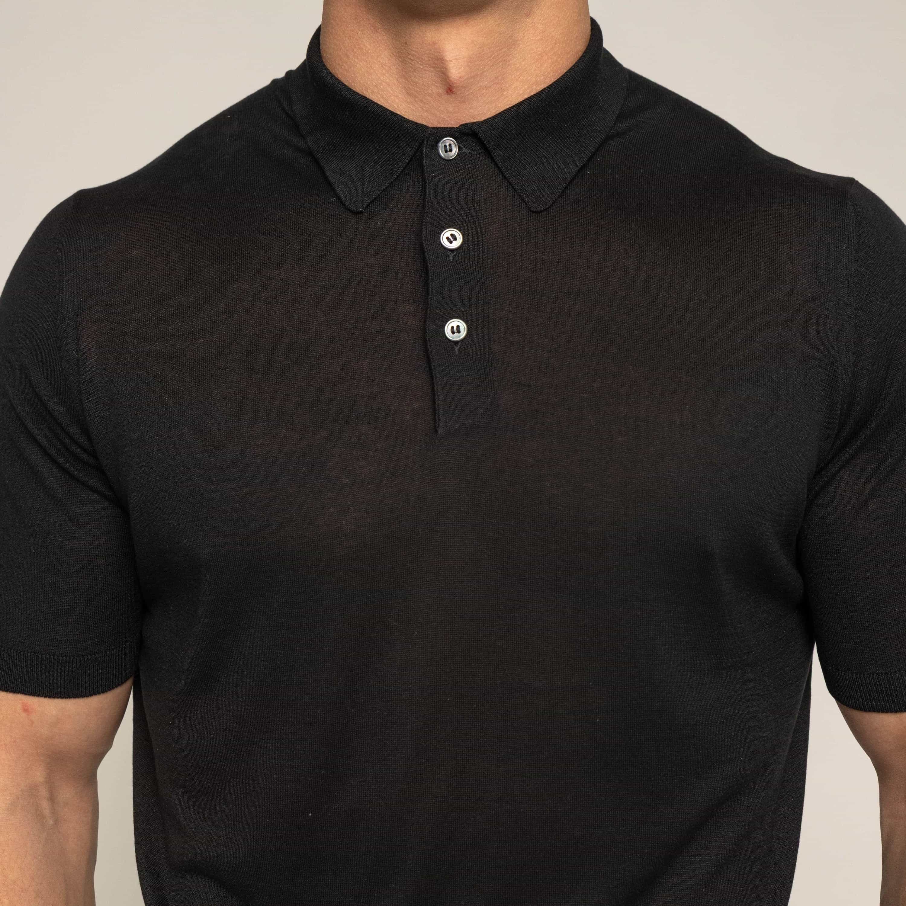 Bulletto Knitted Polo Shirt - Black