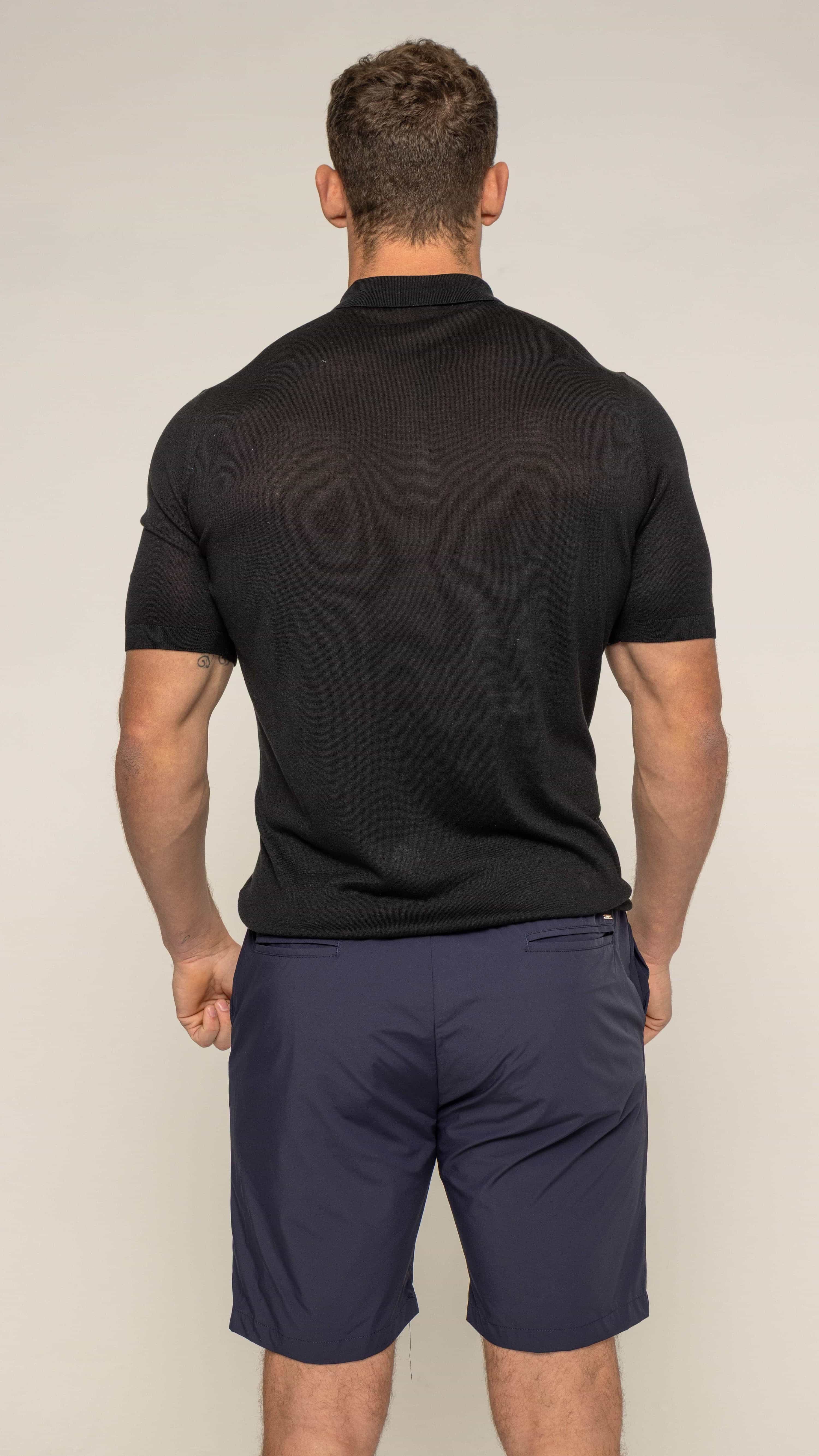 Bulletto Knitted Polo Shirt - Black