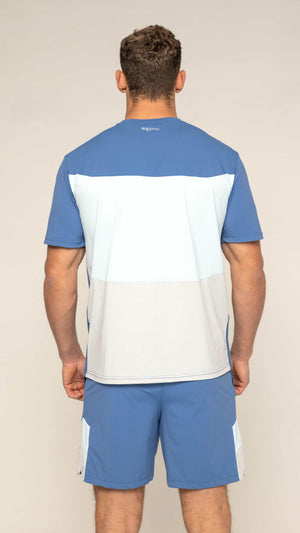 Bulletto Tri Panel T-Shirt - Blue/White