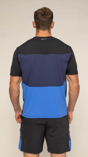 Bulletto Formation Tri Panel T-Shirt - Black / Midnight Blue