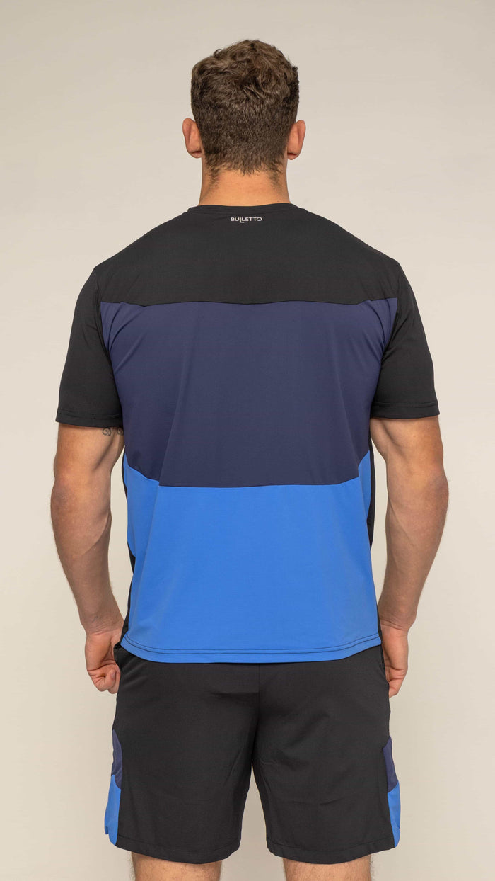 Bulletto Formation Tri Panel T-Shirt - Black / Midnight Blue