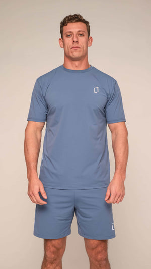 Bulletto Tri Panel T-Shirt - Glaucous Blue