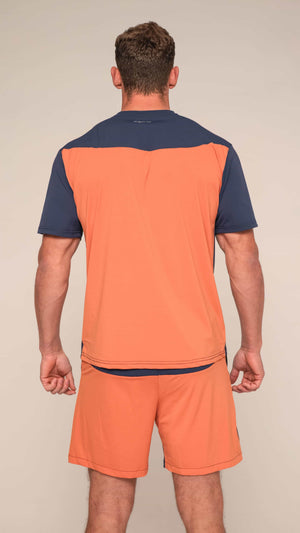 Bulletto Formation Tech T-Shirt - Orange & Navy