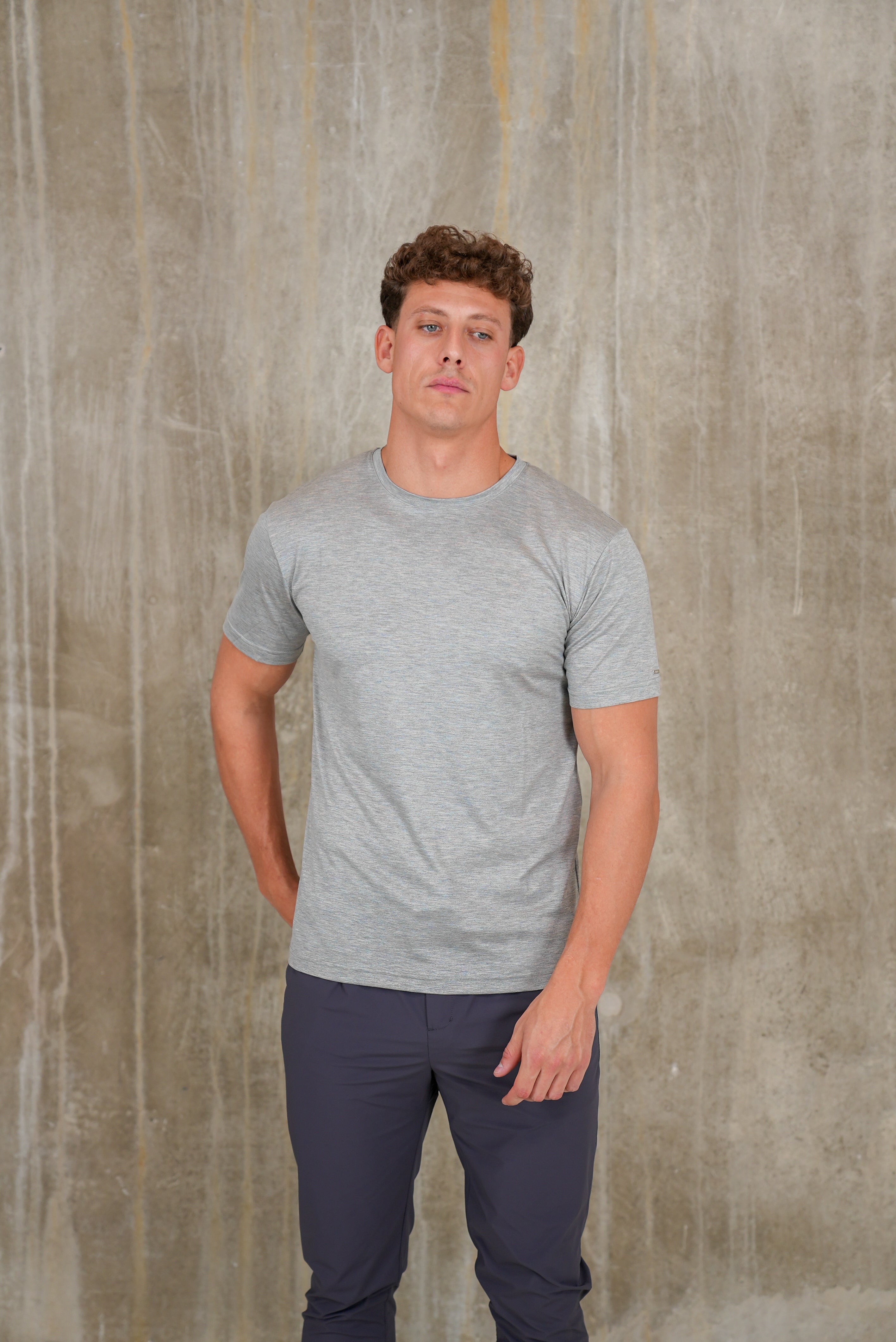 Bulletto Mercerised Cotton T Shirt Marl Grey