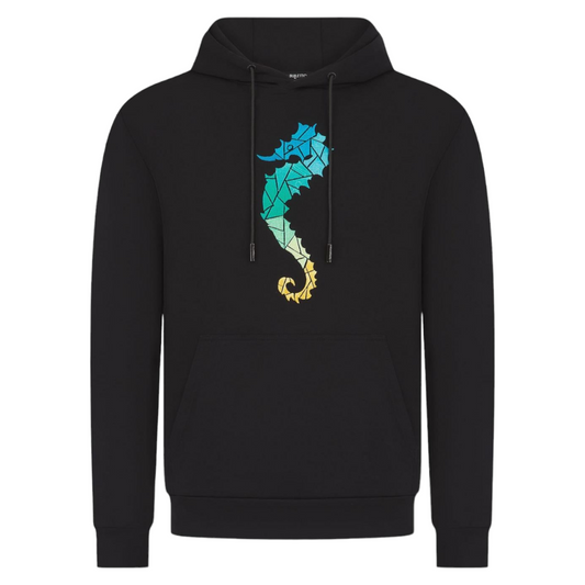 Seahorse Embroidered Hoodie - Black / Multi