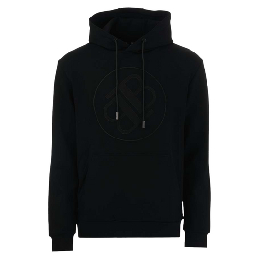 Cerchio Embroidered Hoodie - Black / Black